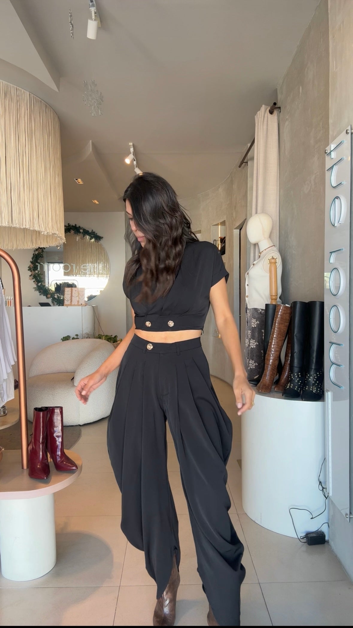 Set negro pantalón balloon