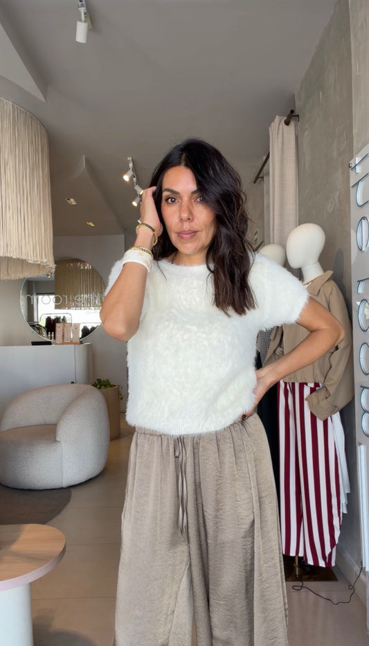 Blusa pelitos cream