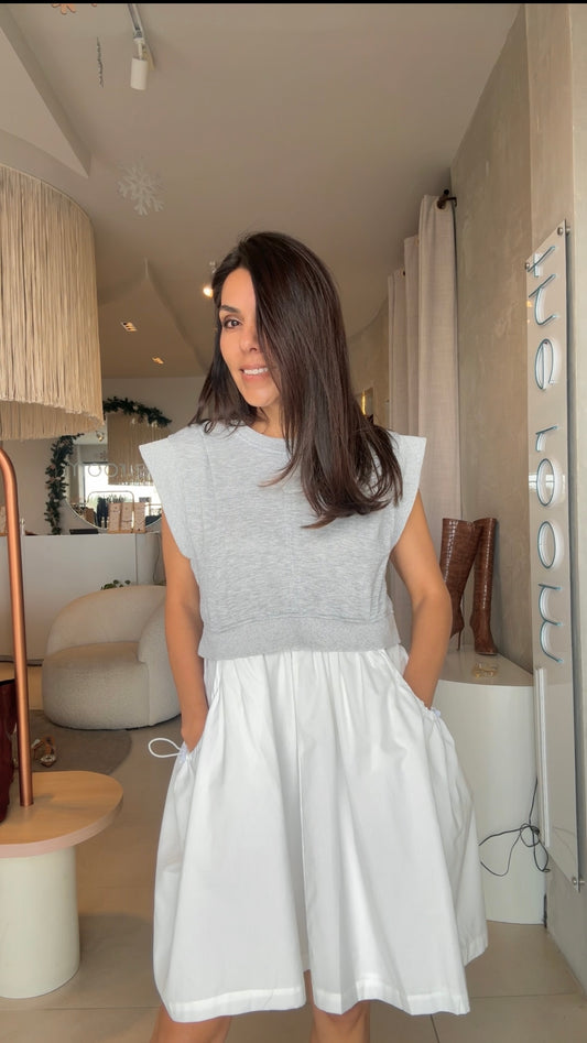 Vestido chaleco gris