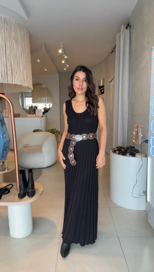 Pre order vestido punto negro