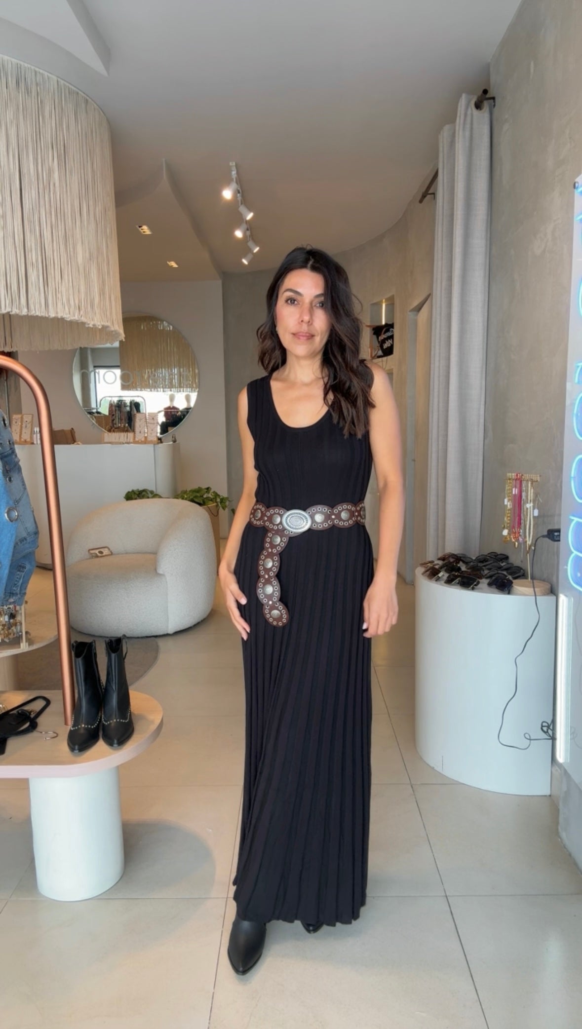 Pre order vestido punto negro