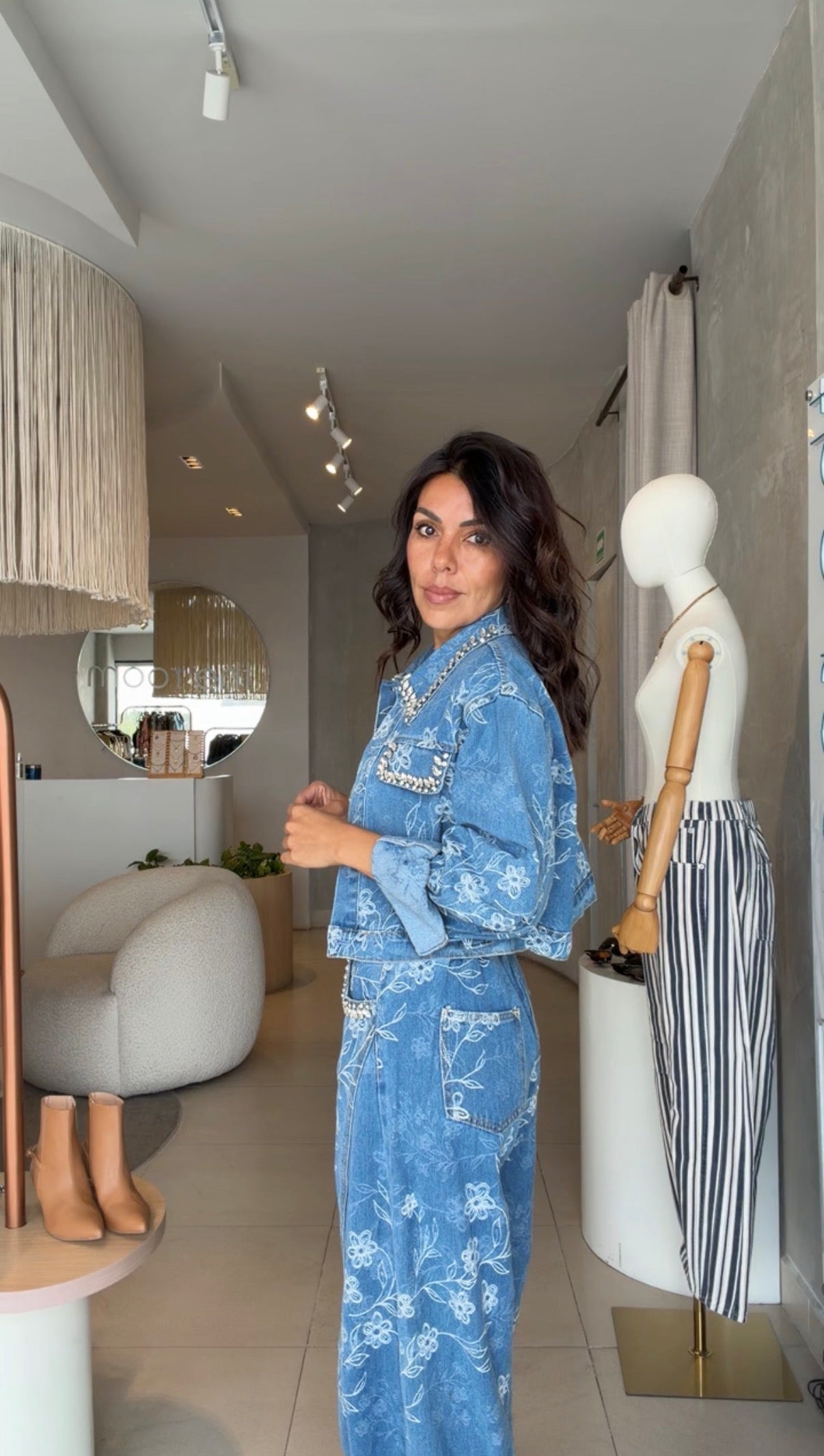 Set denim brillos