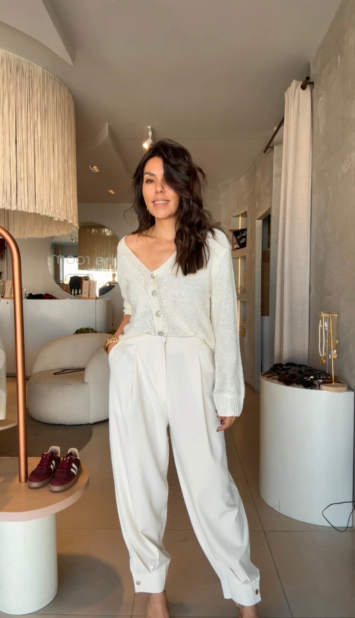 Pantalón balloon beige