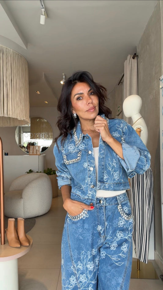Set denim brillos