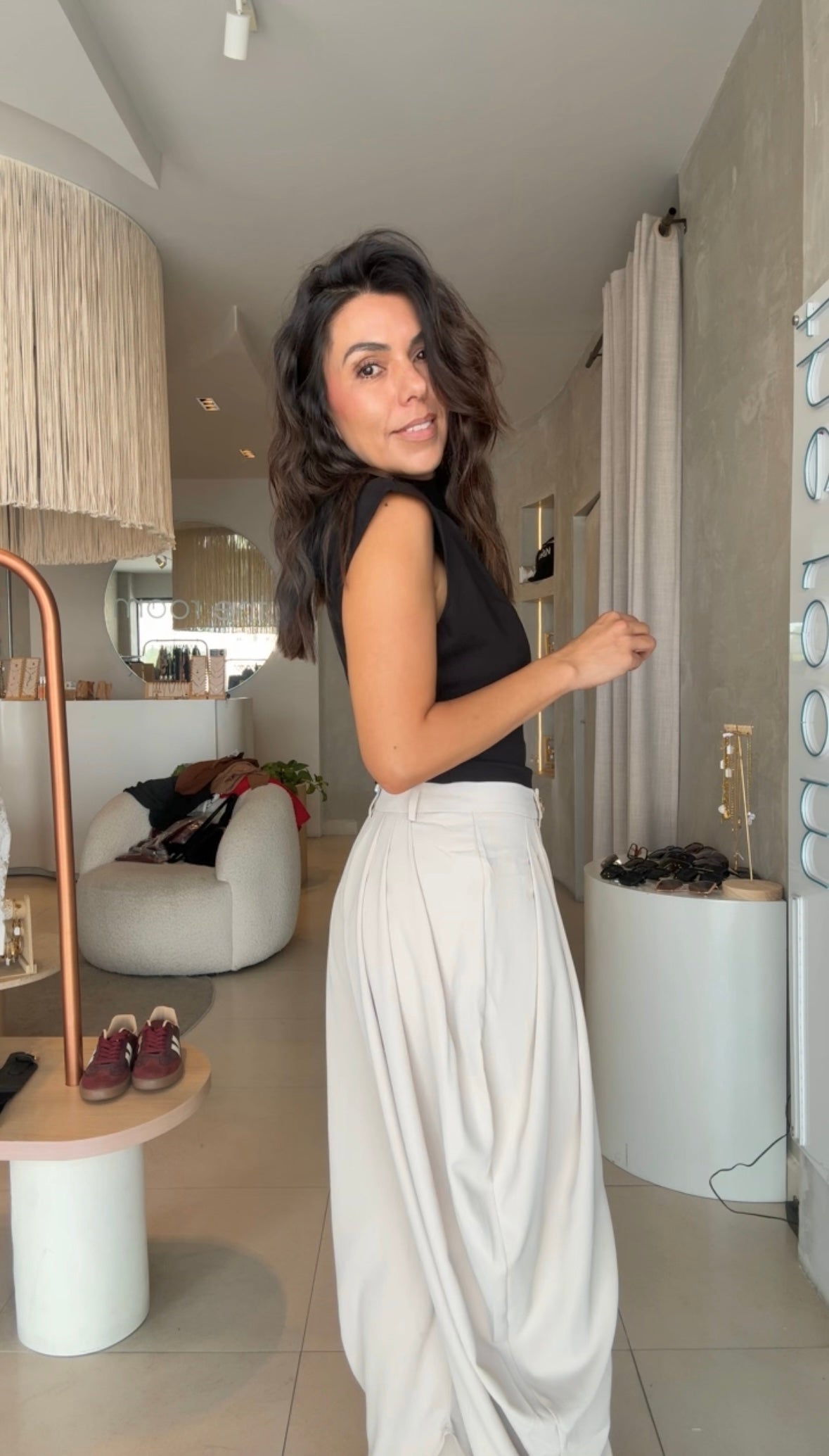 Pantalon balloon beige