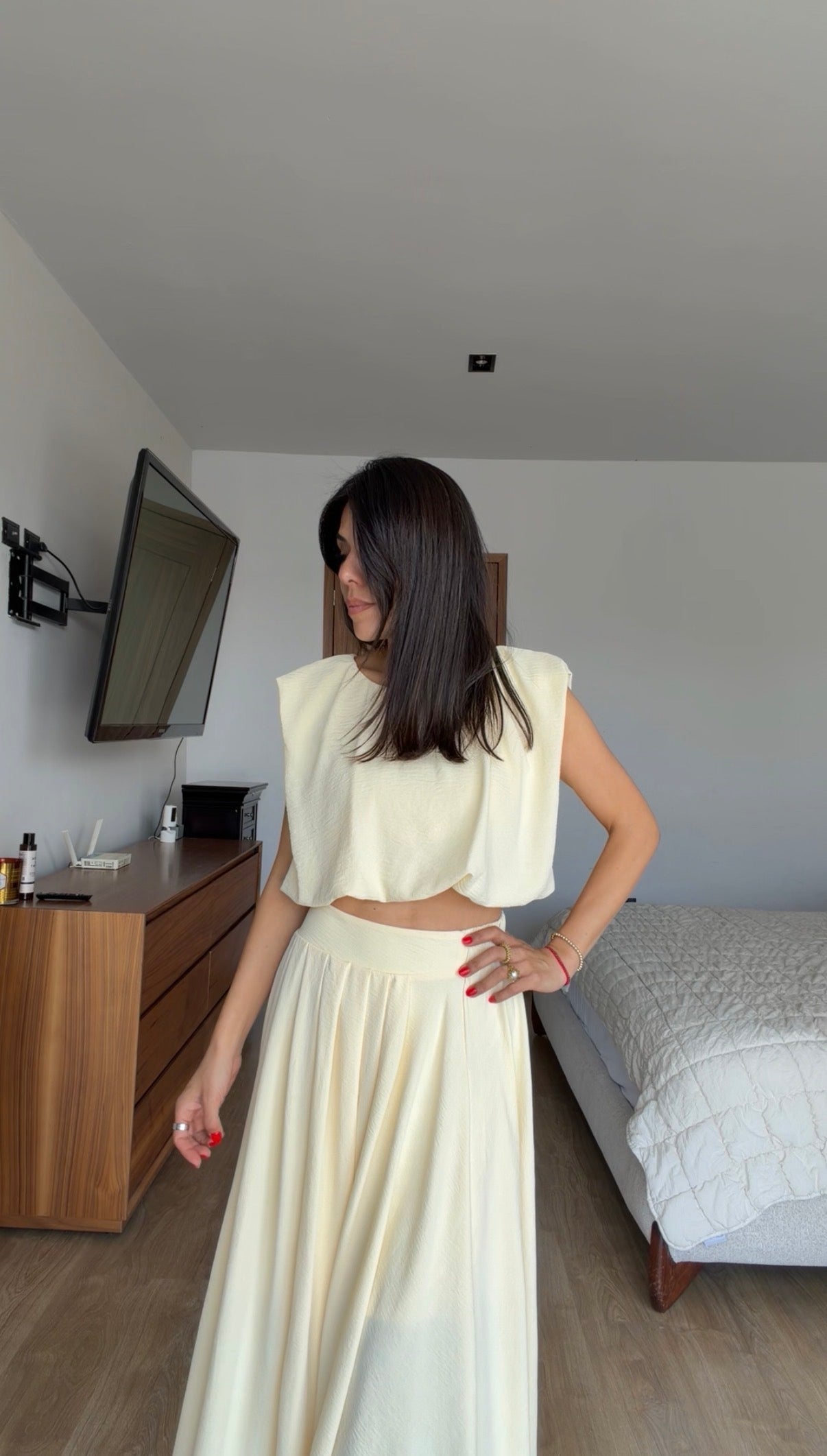 Set amarillo falda y top