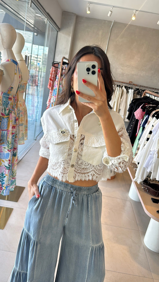 Pre order camisa blanca bordado
