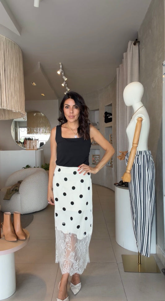 Falda polka dots encaje