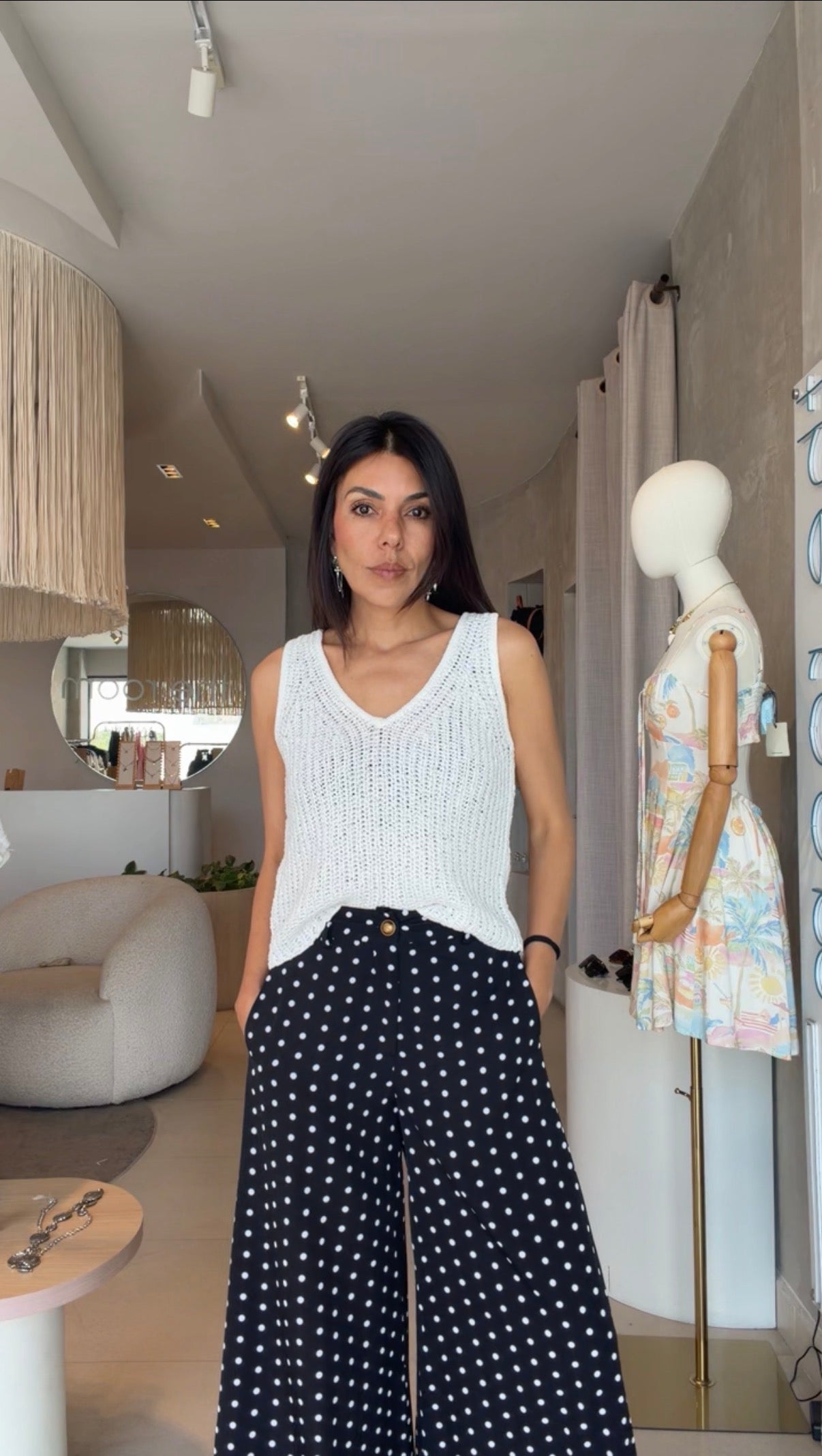 Pantalón polka dots negro