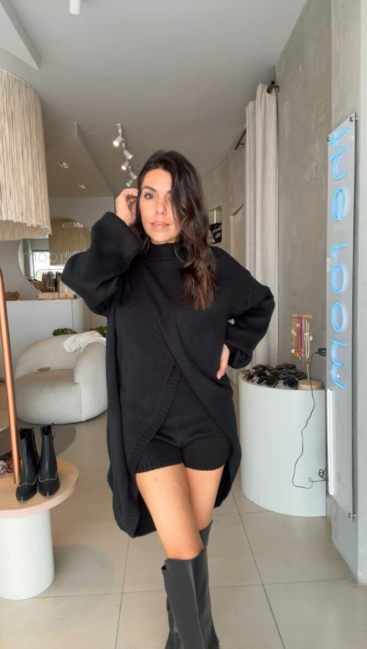 Set negro short y sueter