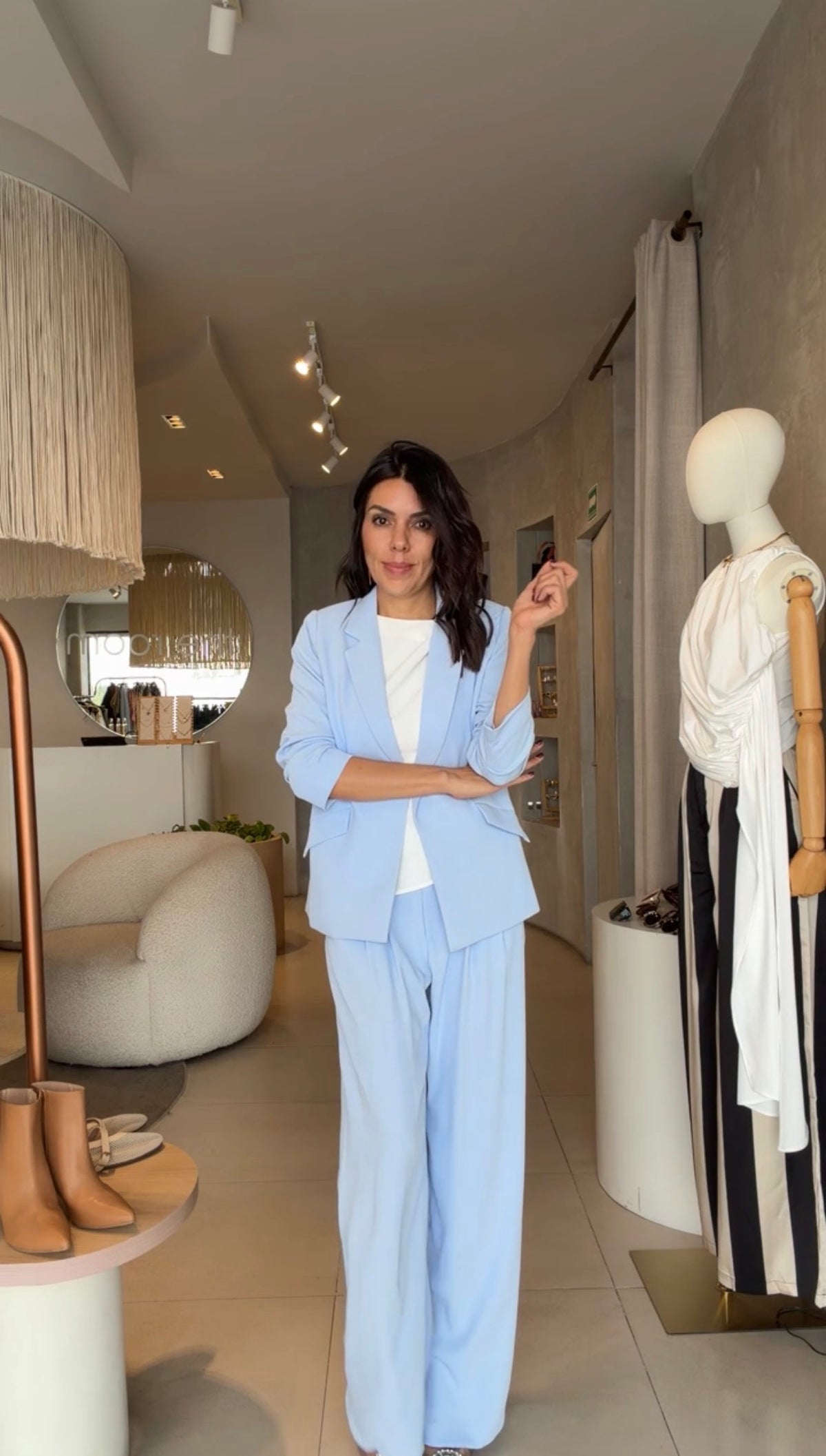 Set azul blazer pantalón