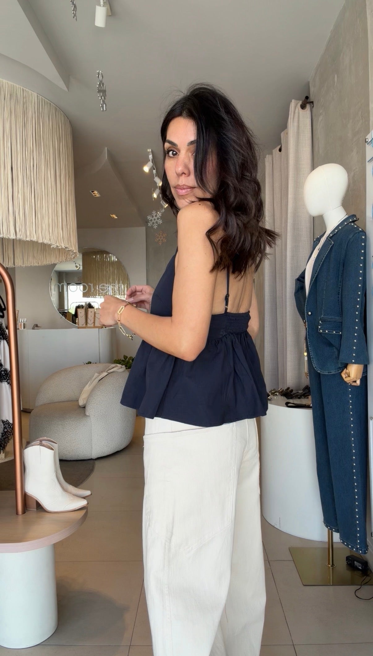 Top azul marino