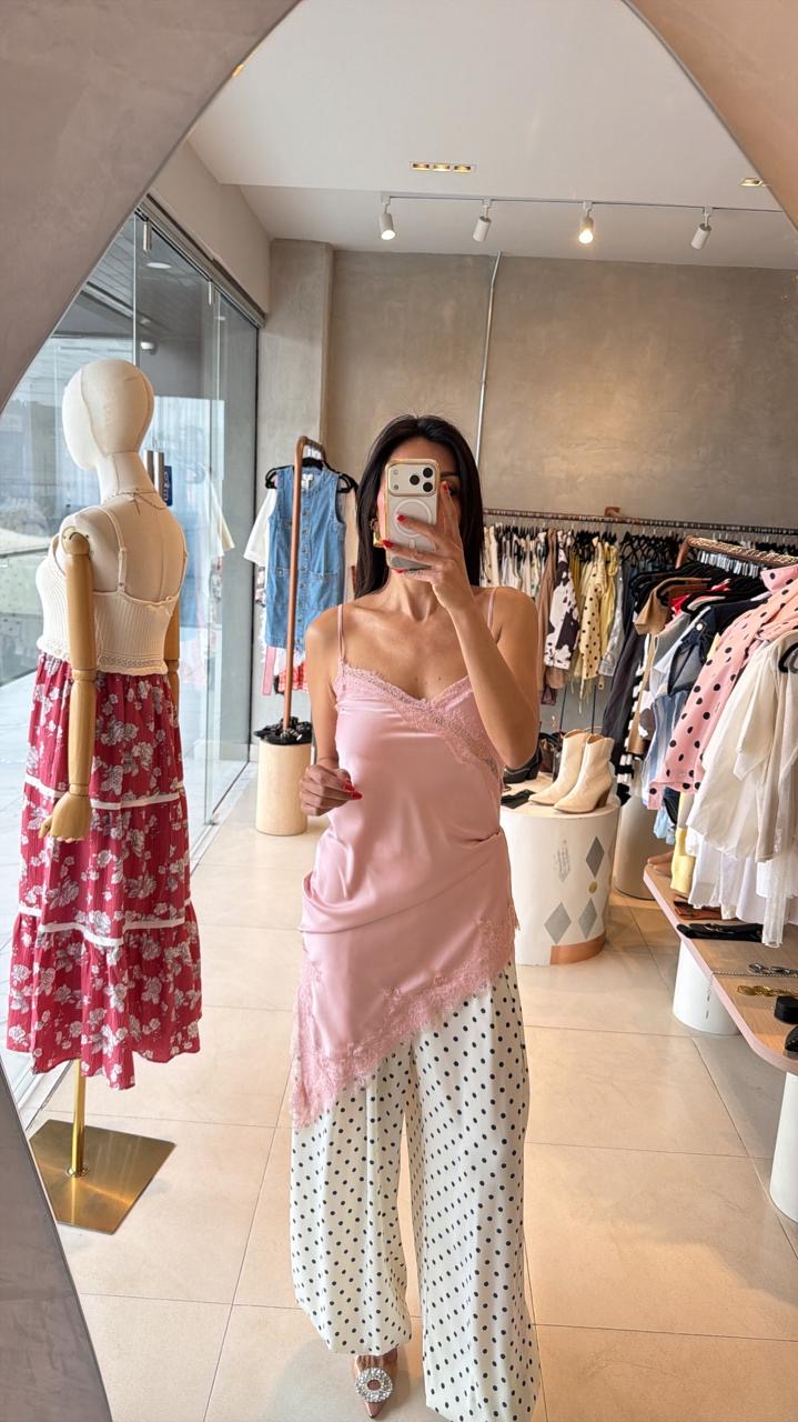 Vestido lencero rosa