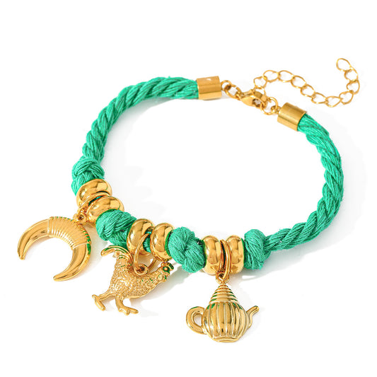 Pulsera verde Charms