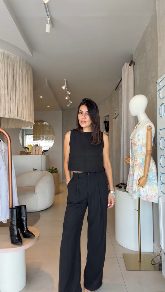 Pre order Set negro blusa y pantalón