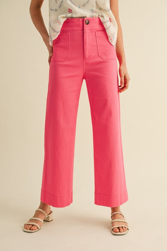 Pantalón rosa bolsillos