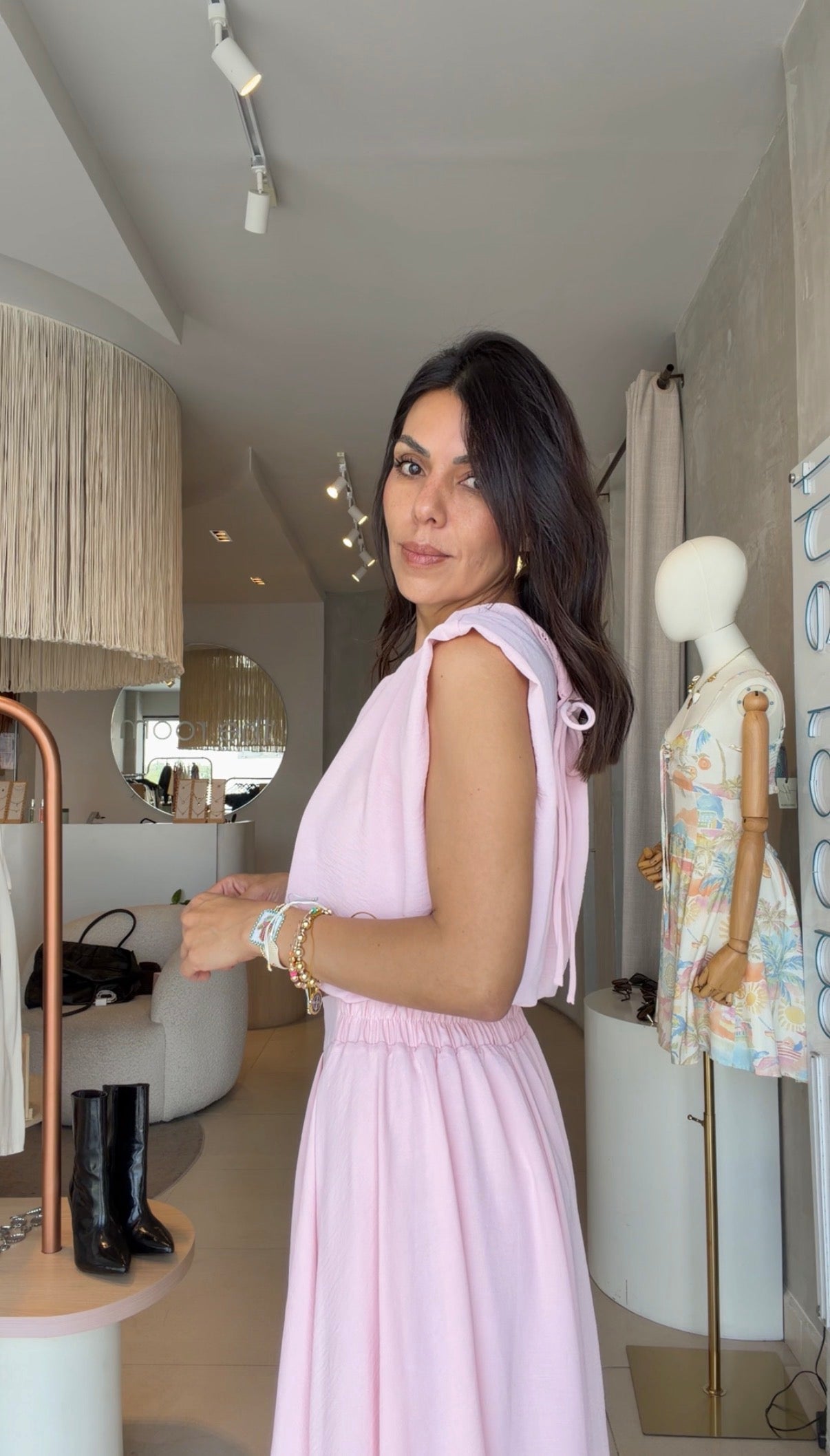Set rosa top y falda