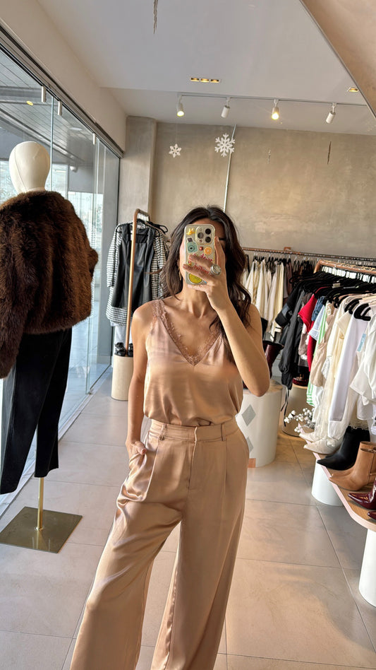 Top satinado lencero