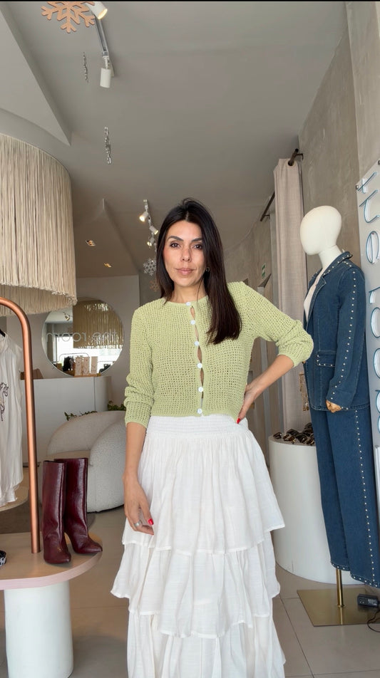Falda beige olanes