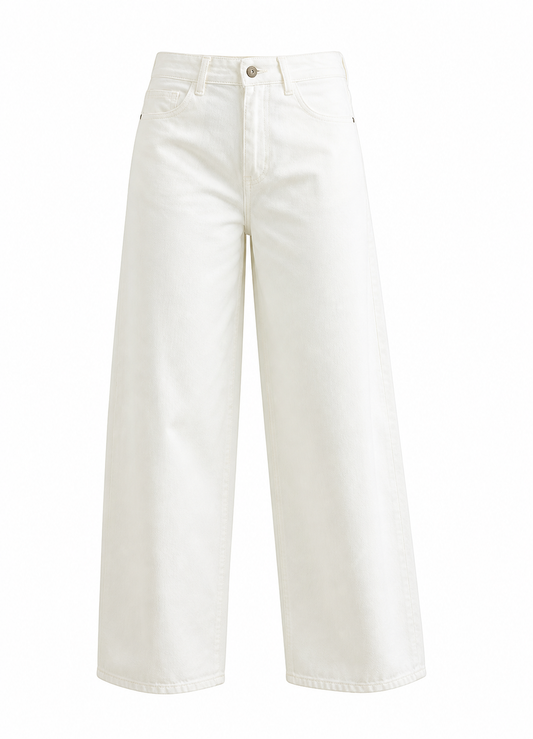 Barrel jeans blanco