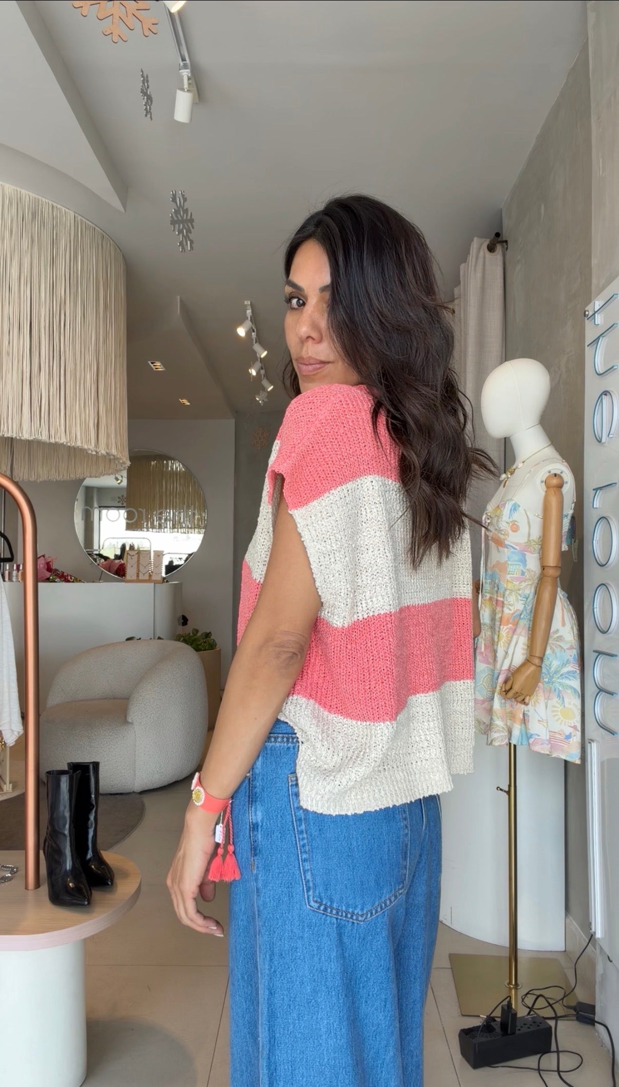 Blusa rayada coral