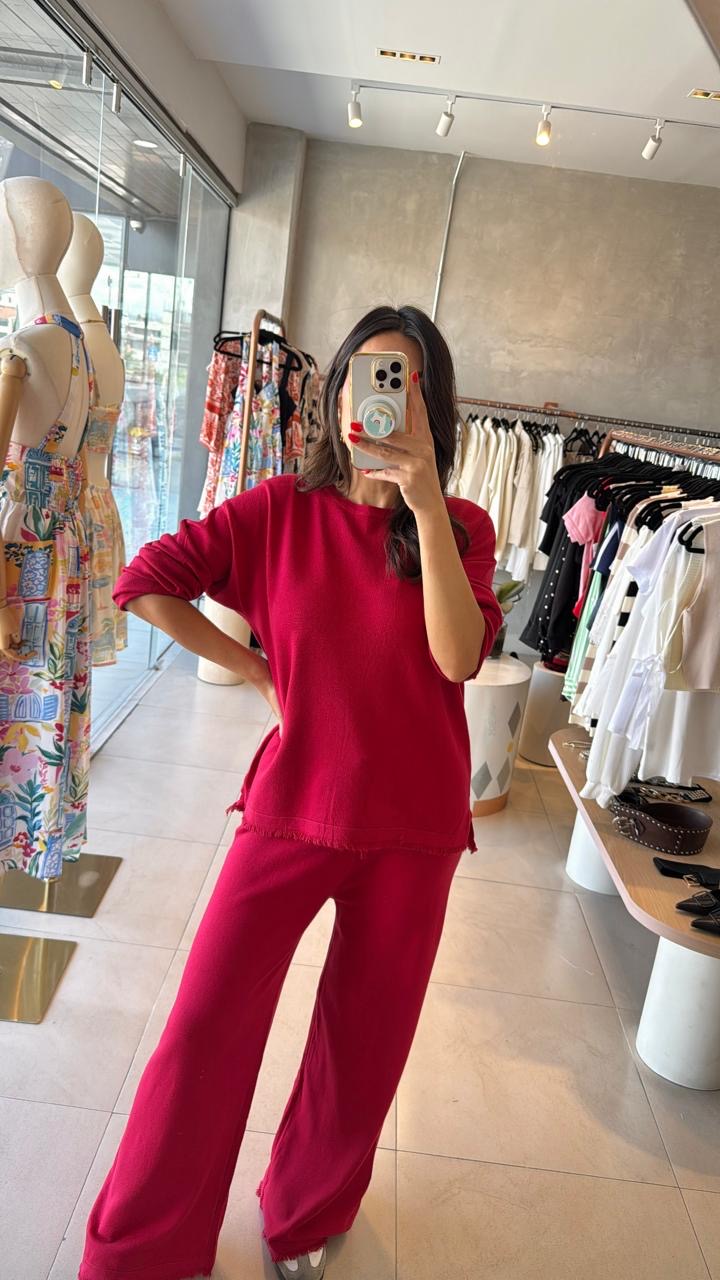 Set rojo flecos