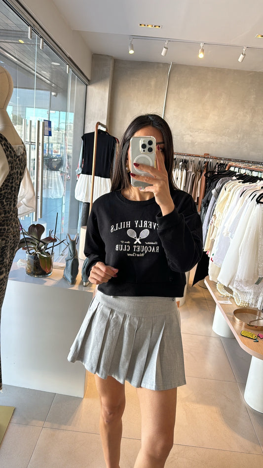 Mini falda gris tableada