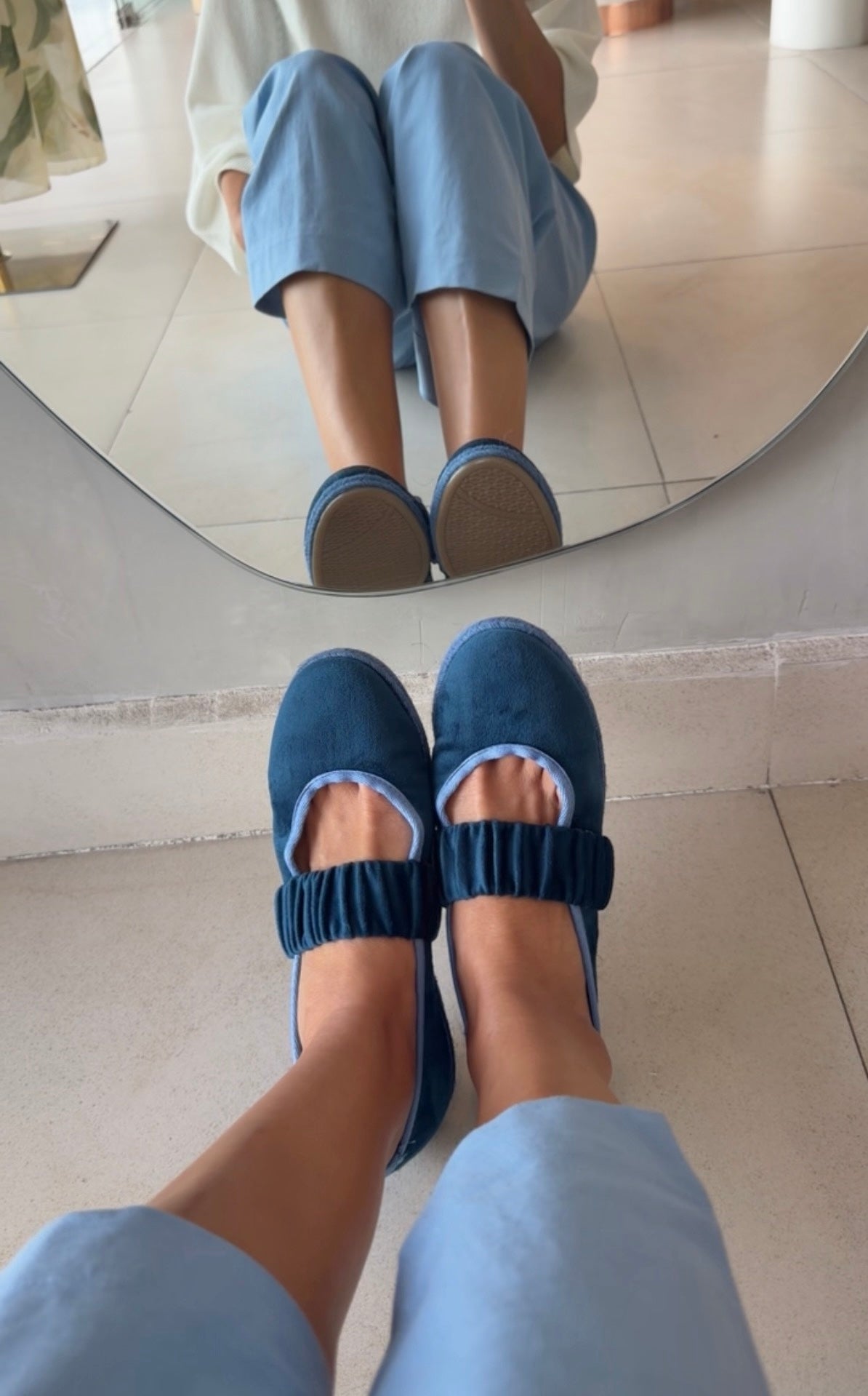 Flats azul rey terciopelo