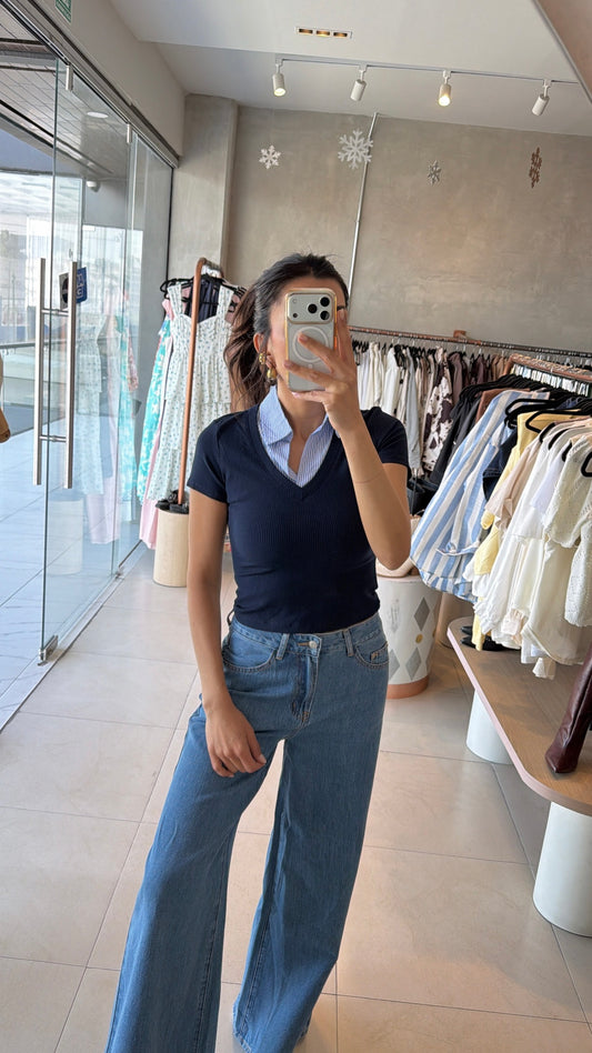 Pre order Polo azul marino