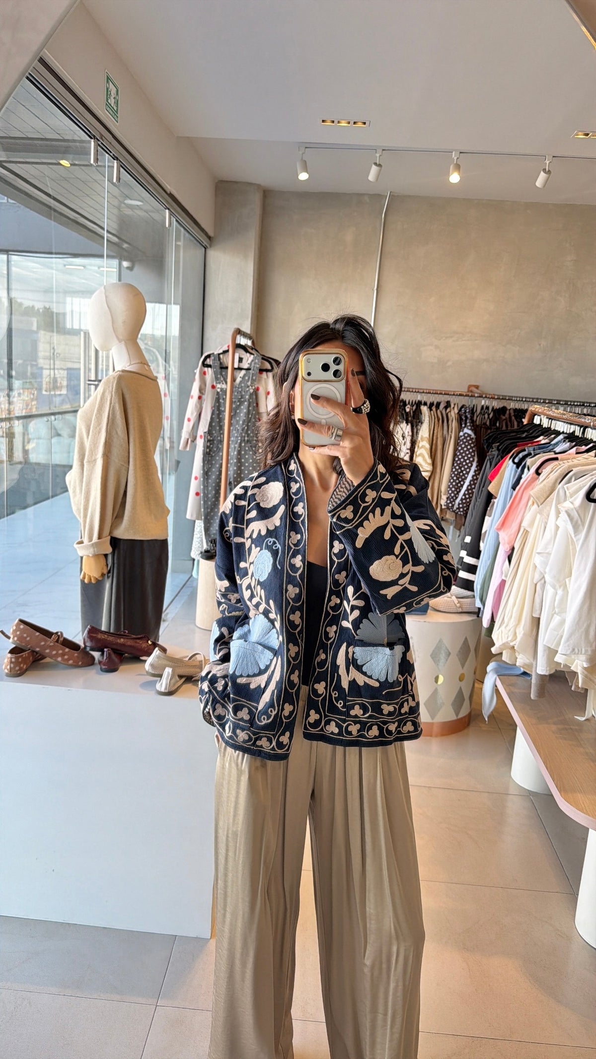 Blazer bordado azul