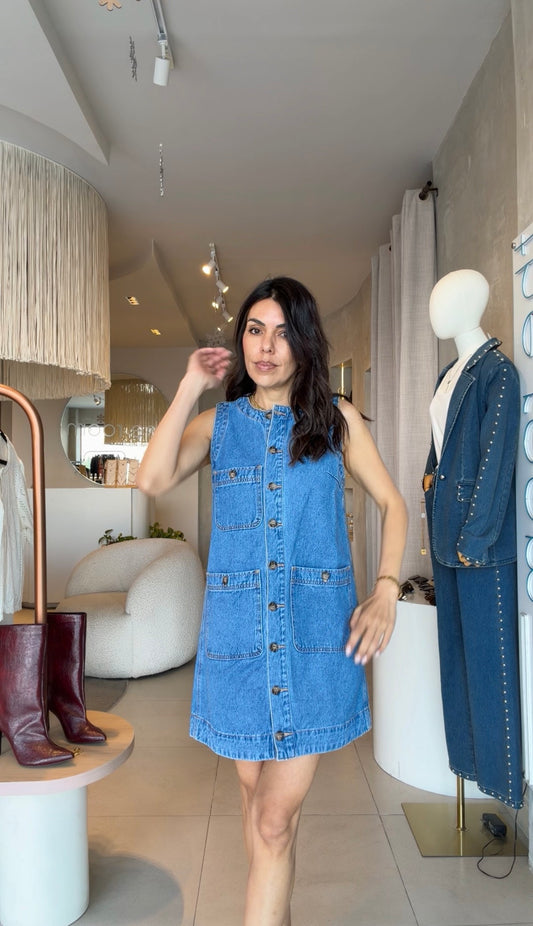 Vestido corto denim