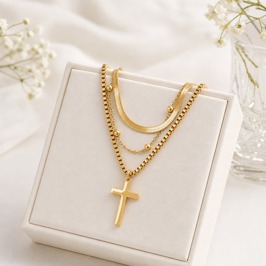 Collar triple cruz