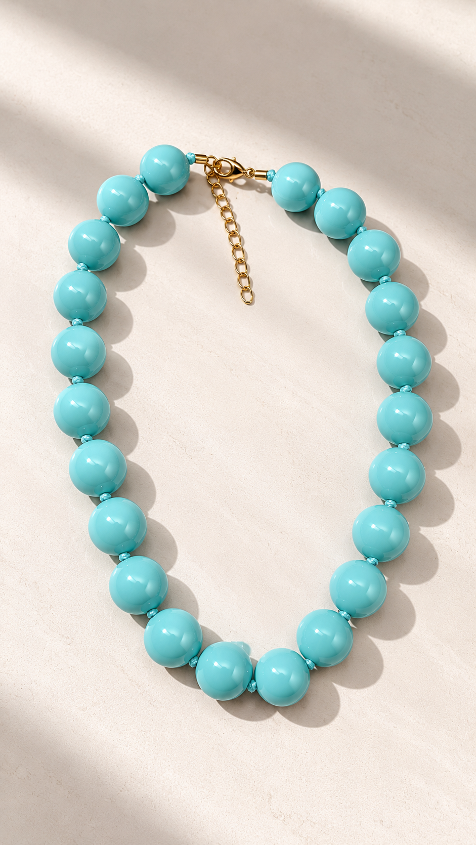 Collar bolitas turquesa