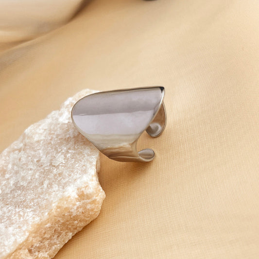 Anillo oval plata
