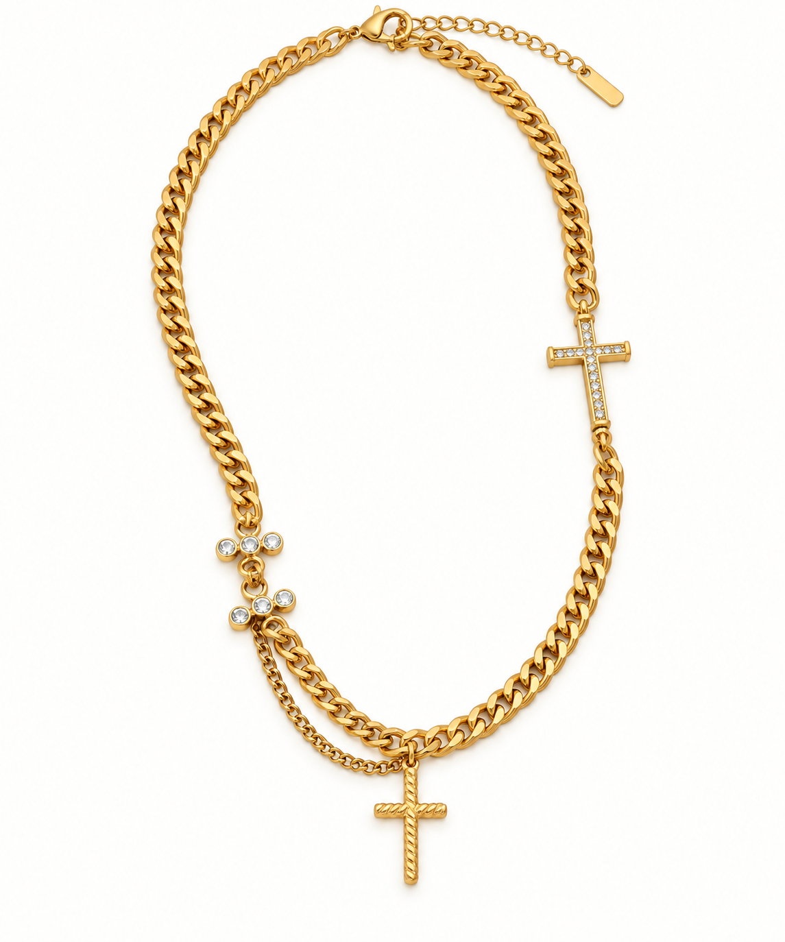 Collar doble cruz