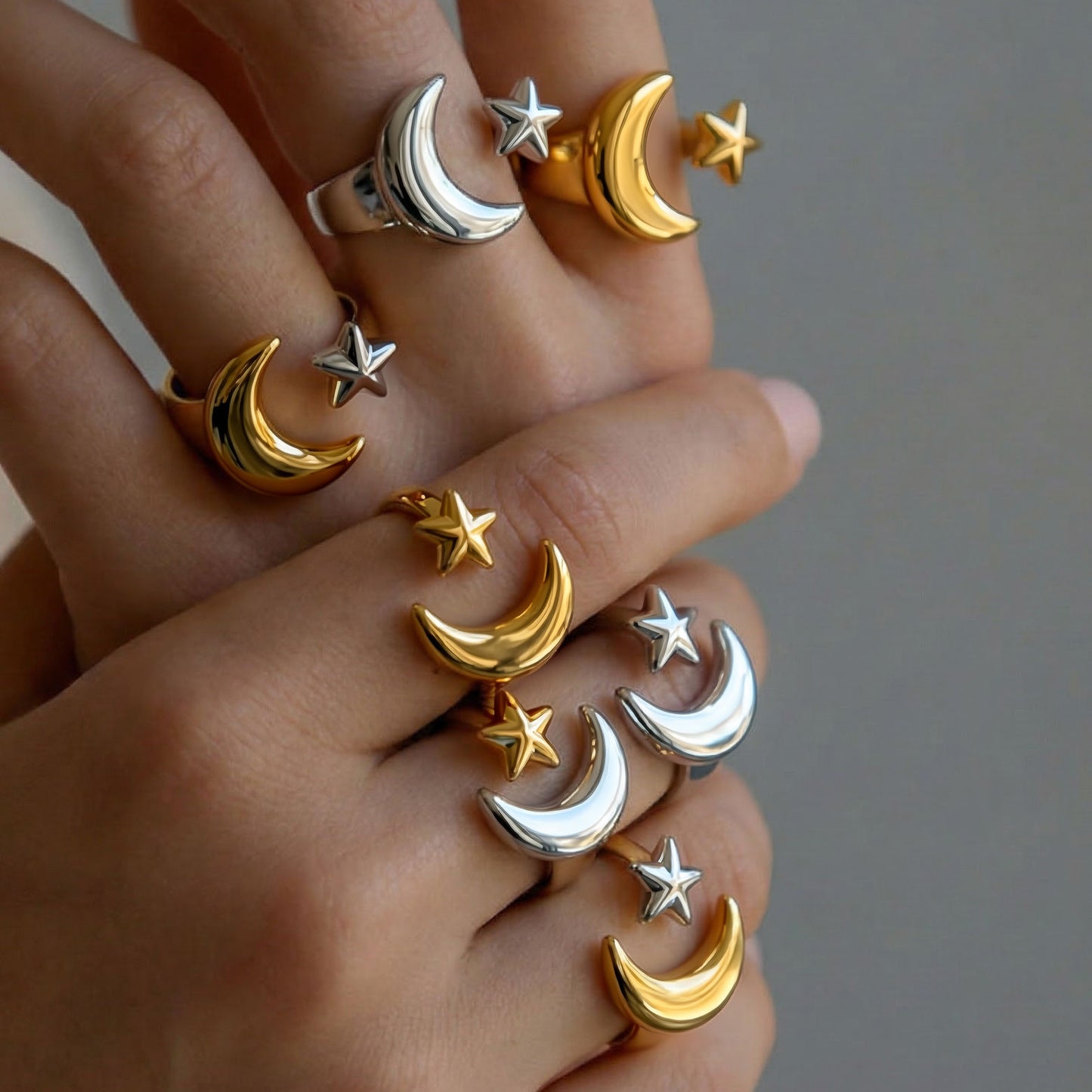 Anillo luna y estrella