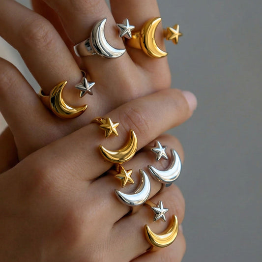 Anillo luna y estrella