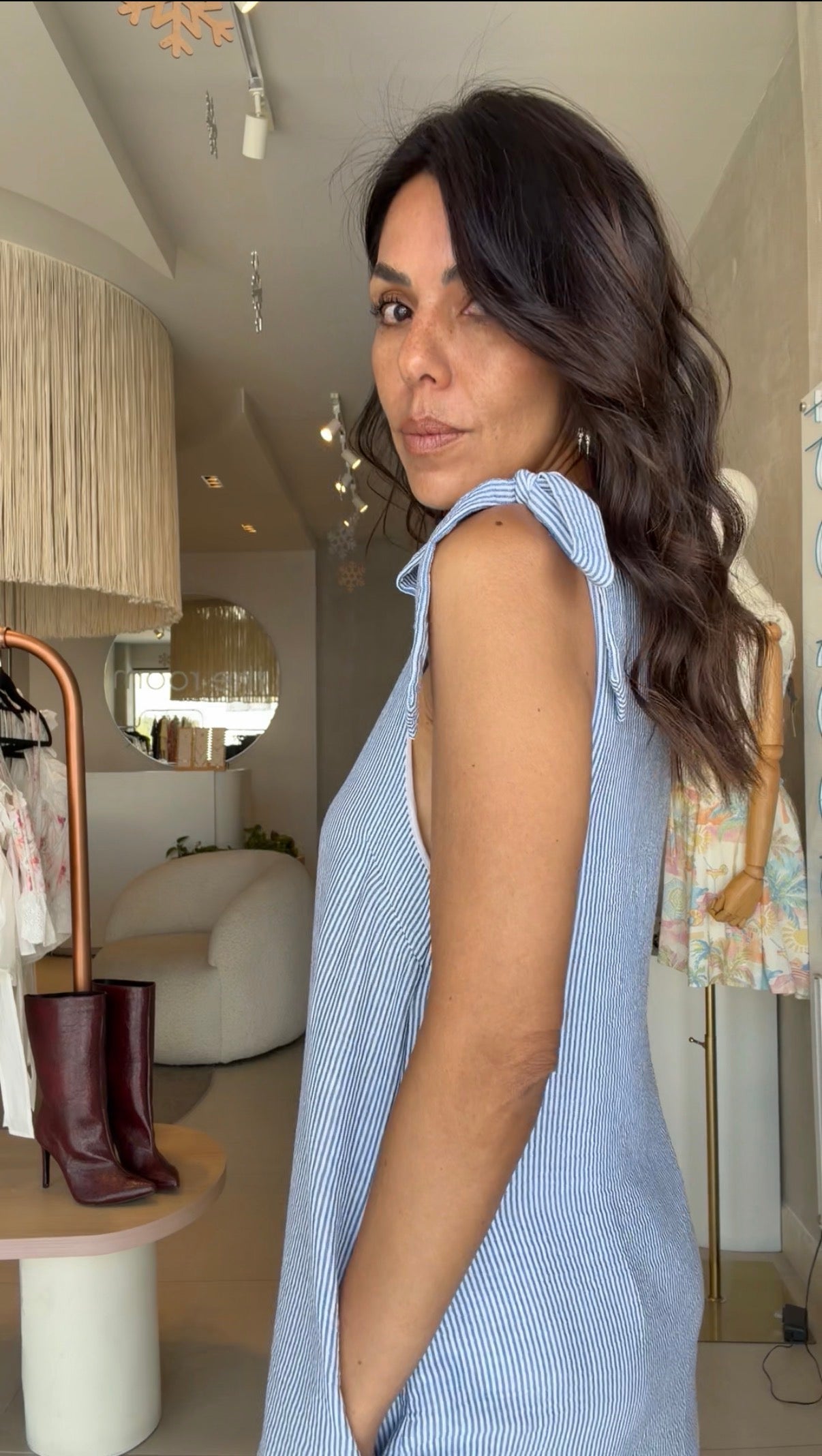 Vestido rayas con lazos