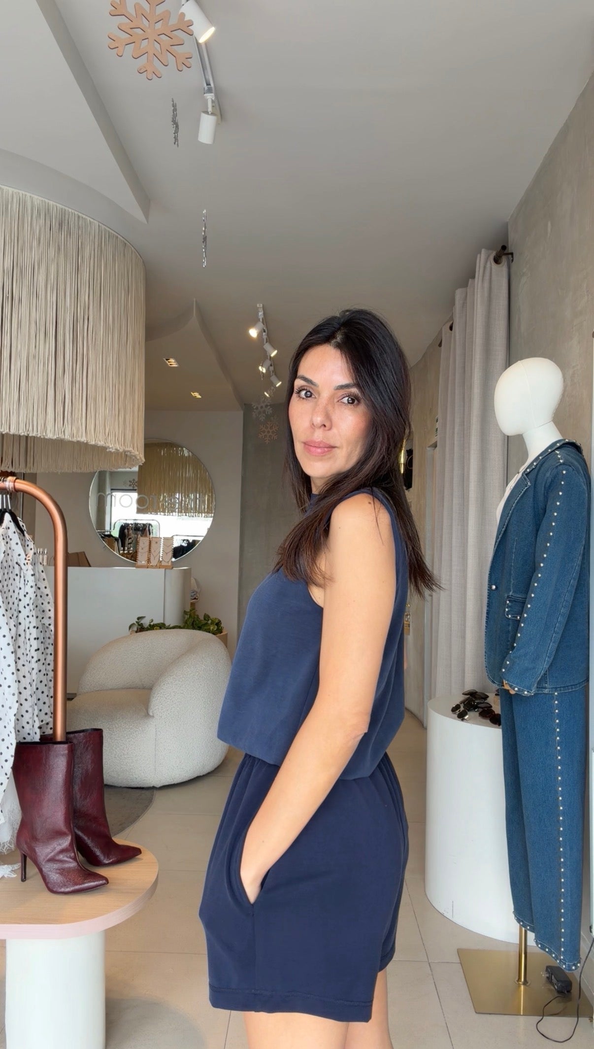 Set azul marino short y blusa