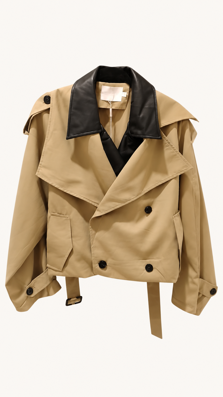 Trench coat con vinipiel