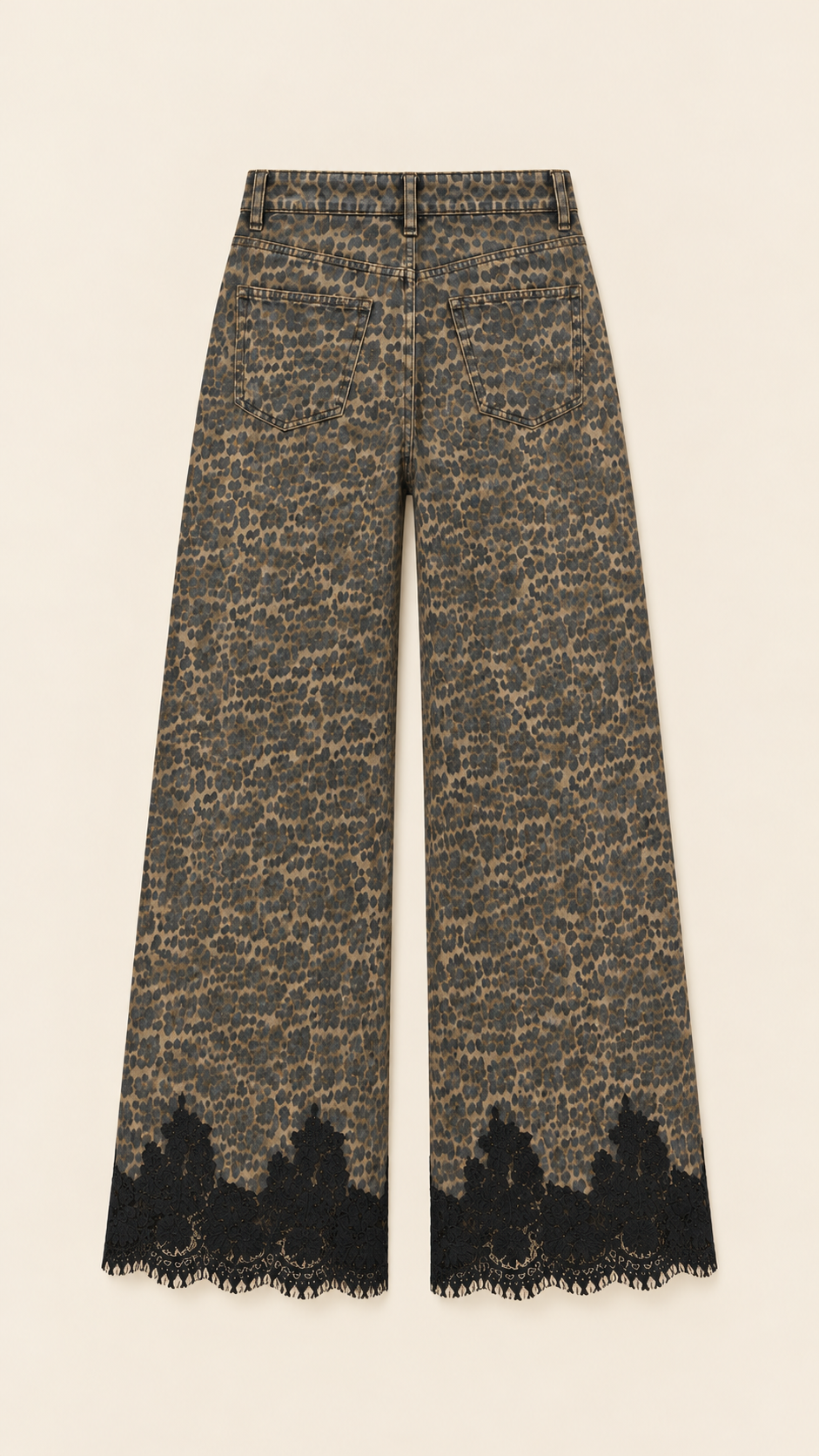 Jeans animal print encaje
