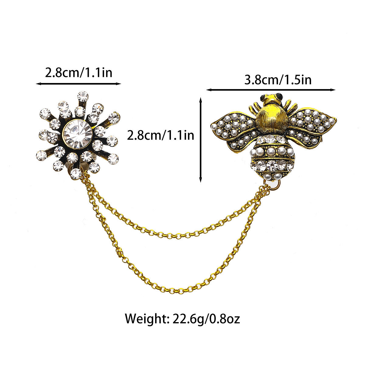 Pin abeja blanco