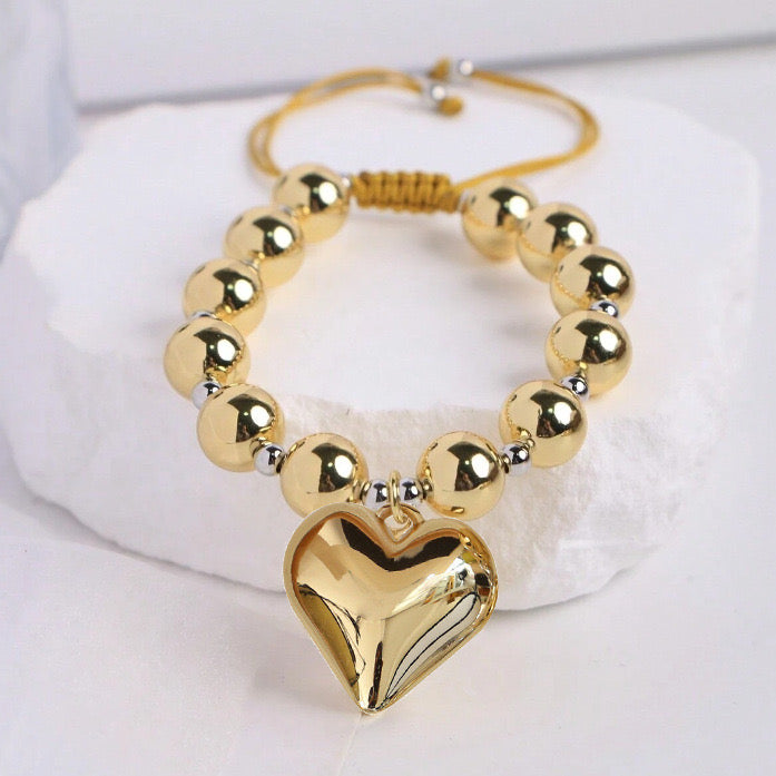 Pulsera corazon dorada