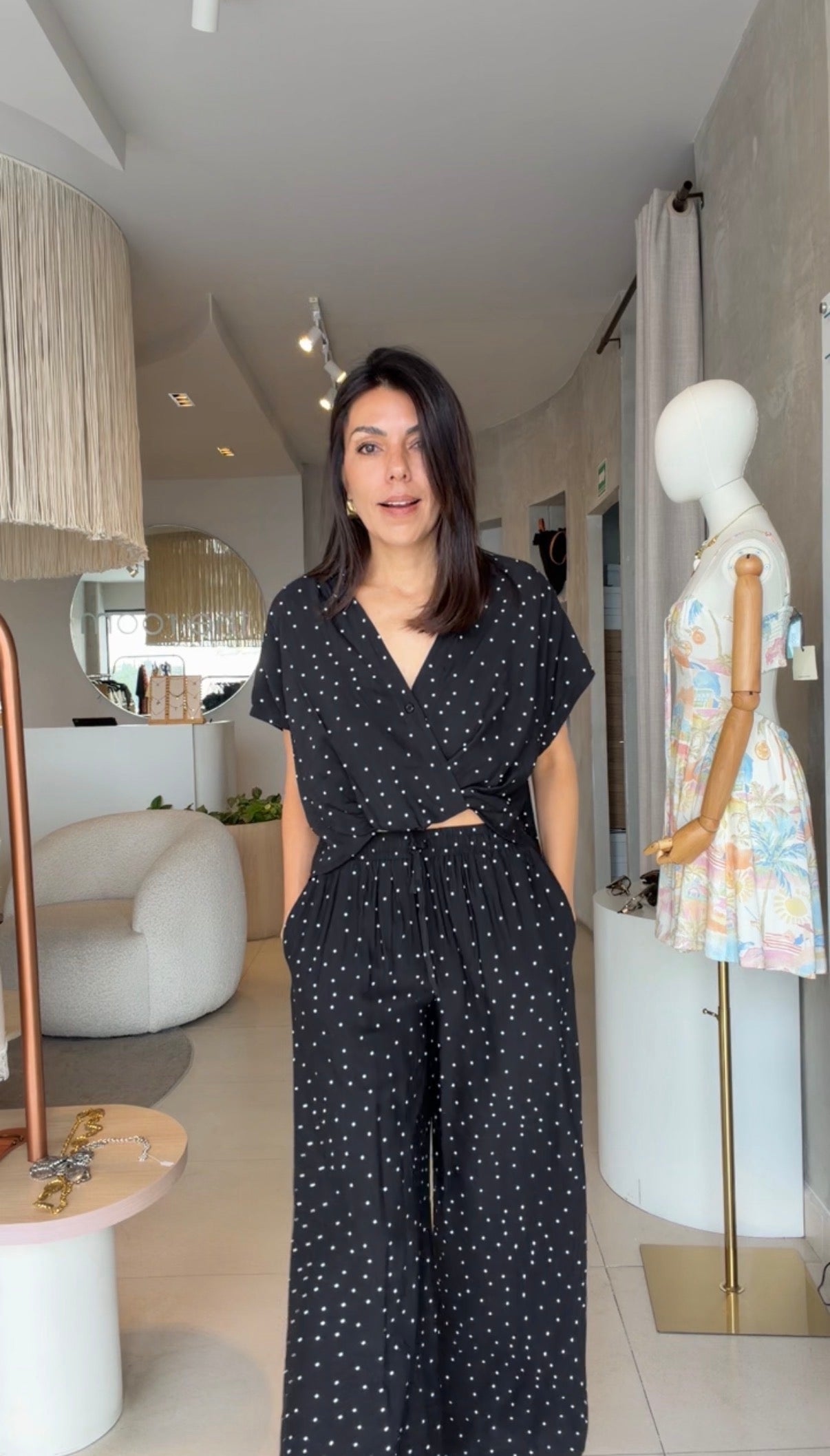 Set negro polka dots