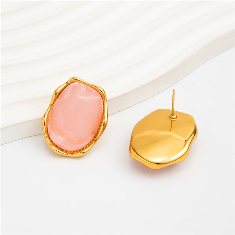 Aretes piedra rosa