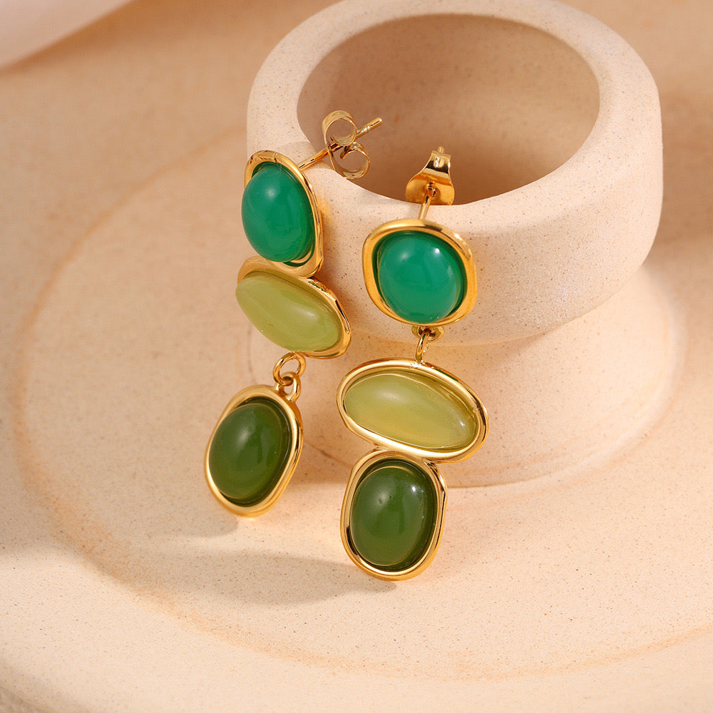 Aretes piedras verdes
