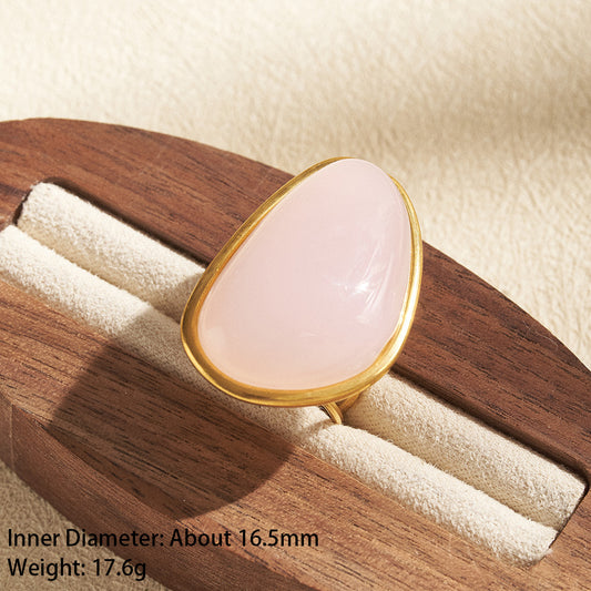 Anillo piedra rosa