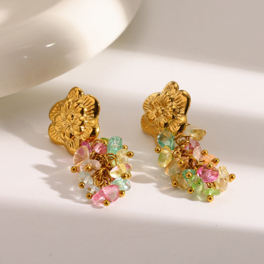 Aretes flor colores