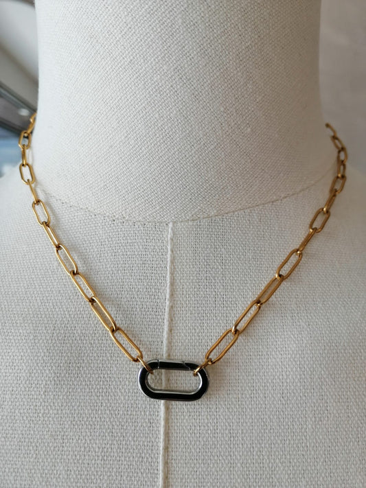 Collar para charms dorado con plata