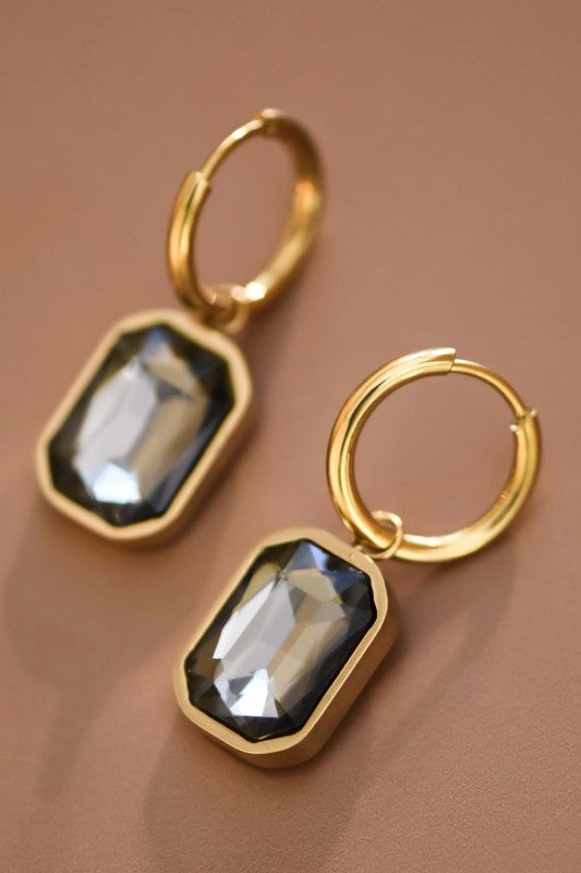 Aretes piedra gris